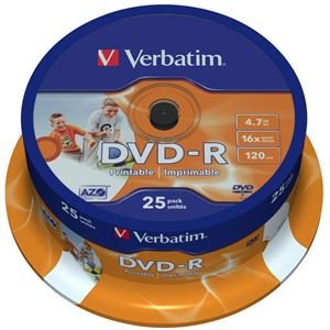 Verbatim DVD-R 4,7GB 16x printable 25er Spindel